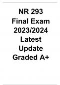 NR 293  Final Exam 2023/2024 Latest Update Graded A+ 
