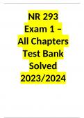 NR 293  Exam 1 –  All Chapters Test Bank Solved 2023/2024