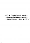 WGU C425 Final Exam Review Questions and Answers | Latest Update 2023/2024 | 100% Verified