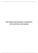 TEST BANK FOR ORGANIC CHEMISTRY, 10TH EDITION: SOLOMONS