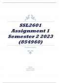 SSL2601 Assignment 1 Semester 2 2023 (854960)