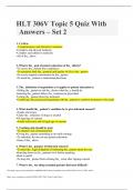 HLT 306V Topic 5 Quiz With Answers – Set 2
