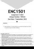 ENC1501 Assignment 3 (ANSWERS) 2023 - DISTINCTION GUARANTEED