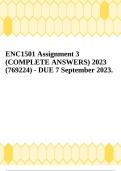 ENC1501 Assignment 3 (COMPLETE ANSWERS) 2023 (769224) - DUE 7 September 2023.