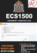 ECS1500 Assignment 1 Semester 2 2023 (ANSWERS)