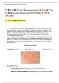 NURS 6512 Week 4 Lab Assignment 1 (SOAP Note for Differential Diagnosis) 2023-2024 LATEST UPDATE