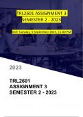 TRL2601 ASSIGNMENT 3 SEMESTER 2 2023 (DUE 5 September 2023, 11:00 PM)