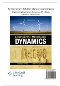 An Instructor’s Solution Manual to Accompany Engineering Mechanics: Dynamics, 3rd Edition Andrew Pytel and Jaan Kiusalaas
