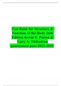 Test Bank for structure and function of the body 16th edition Kevin T.Patton and Gary A.Thibodeau