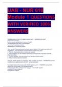 UAB - NUR610 Module 1 QUESTIONS  WITH VERIFIED 100%  ANSWERS