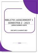 MRL3701 ASSIGNMENT 1 SEMESTER 2 - 2023 (631879)