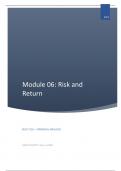 BUSI 7110 Class Notes - MODULE 06: RISK AND RETURN