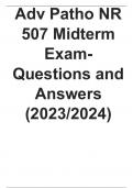 Adv Patho NR 507 Midterm Exam- Questions and Answers (2023/2024)