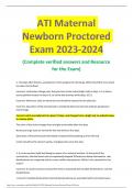 ATI Maternal Newborn Proctored Exam 2023-2024 (Complete verified answers and Resource for the Exam)