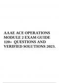 AAAE ACE OPERATIONS MODULE 2 Security Training Course EXAM GUIDE 120+ QUESTIONS AND VERIFIED SOLUTIONS 2023.