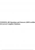 NURSING 403 Questions and Answers (100%verified &Correct) Complete Solutions. 