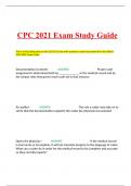 CPC 2021 Exam Study Guide   This is a brief study guide on the 2023 CPC Exam with questions created and pulled from the Official 2023 AAPC Study Guide.