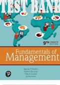 TEST BANK for Fundamentals of Management (Canadian Edition) 9th Edition by Robbins, DeCenzo, Coulter and Anderson. ISBN 9780135423394 (All Chapters 1-15)
