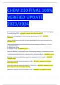 CHEM 210 FINAL 100%  VERIFIED UPDATE  2023/2024