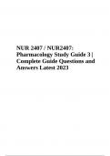 NUR 2407 / NUR2407 Pharmacology Questions and Answers Latest 2023/2024