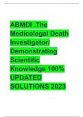 ABMDI .The Medicolegal Death  Investigator/ Demonstrating  Scientific  Knowledge 100%  UPDATED  SOLUTIONS 2023