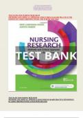 TEST BANK FOR NURSING RESEARCH METHODS AND CRITICAL APPRAISAL FOR EVIDENCE-BASED PRACTICE 9TH EDITION BY GERI LOBIONDO-WOOD, AND JUDITH (2023-2024)
