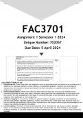 FAC3701 Assignment 1 (ANSWERS + WORKINGS) Semester 1 2024 - DISTINCTION GUARANTEED