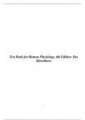 Test Bank for Human Physiology, 6th Edition: Dee Silverthorn