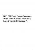 BIO 250 Final Exam Questions With Correct Answers | Latest Update | Graded A+ (2023/2024) STRAIGHTERLINE