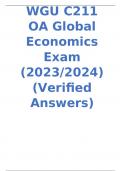 WGU C211 OA Global Economics Exam (2023/2024) (Verified Answers)  