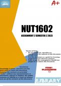 NUT1602 Assignment 2 (ANSWERS) Semester 2 2023 (214917) - DUE 28 September 2023