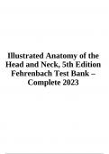 Test Bank For Illustrated Anatomy of the Head and Neck 5th Edition By Fehrenbach | VERIFIED 2023/2024