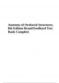 Test Bank For Anatomy of Orofacial Structures 8th Edition Brand/Isselhard  | VERIFIED 2023-2024