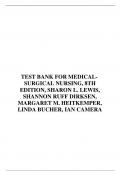 TEST BANK FOR MEDICAL SURGICAL NURSING, 8TH EDITION, SHARON L. LEWIS, SHANNON RUFF DIRKSEN, MARGARET M. HEITKEMPER, LINDA BUCHER, IAN CAMERA