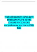 TEST BANK NANCY CAROLINE’S EMERGENCY CARE IN THE STREETS 9TH EDITION BY NANCY L. CAROLINE ISBN- 1284274047, ALL CHAPTERS | COMPLETE GUIDE A+