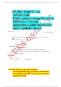 NURS-6501N-32 Advanced PathophysiologyWeek 6 Midterm Exam questions and answers  new update 2022 Questions 1 out of 1 points What is the blood type of a heterozygous person with A and B alleles as codominant? Selected Answer: AB Question 2 1 out of 1 poin