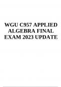 WGU C957 APPLIED ALGEBRA FINAL EXAM Questions With Answers 2023-2024 | Graded A+