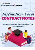 Contract Law Notes (DISTINCTION) for University of Law Post Graduate Diploma in Law (PGdL) course 