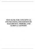 TEST BANK FOR CONCEPTUAL FOUNDATIONS, 8TH EDITION BY ELIZABETH E. FRIBERG AND KAREN J. SAEWERT
