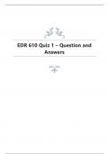 EDR 610 Quiz 1 – Question and Answers.