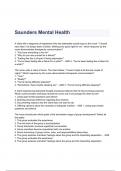 Saunders Mental Health Questions & Answers 2023 ( A+ GRADED 100% VERIFIED)
