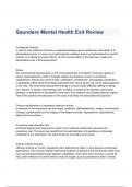Saunders Mental Health Exit Review Questions & Answers 2023 ( A+ GRADED 100% VERIFIED)