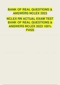 NCLEX RN ACTUAL EXAM TEST BANK OF REAL QUESTIONS & ANSWERS NCLEX 2023 100% PASS