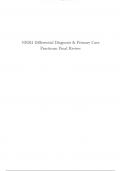 NR511 Differential Diagnosis & Primary Care Practicum Final Review