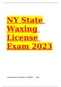 NY State Waxing License Exam 2023
