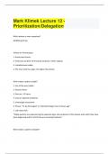 Mark Klimek Lecture 12 - Prioritization/Delegation