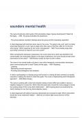 saunders mental health Questions & Answers 2023 ( A+ GRADED 100% VERIFIED)