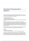 Psych Exam #1 Saunders 8th ed. Questions & Answers 2023 ( A+ GRADED 100% VERIFIED)