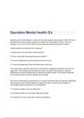 Saunders Mental health Q's Questions & Answers 2023 ( A+ GRADED 100% VERIFIED)