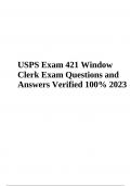 USPS Exam 421 Window Clerk Exam Questions and Answers Latest 2023/2024